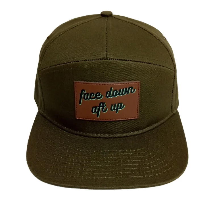 Factory leather patch sport golf caps custom logo men blank cotton Gorros dad hats 7 panel snapback caps