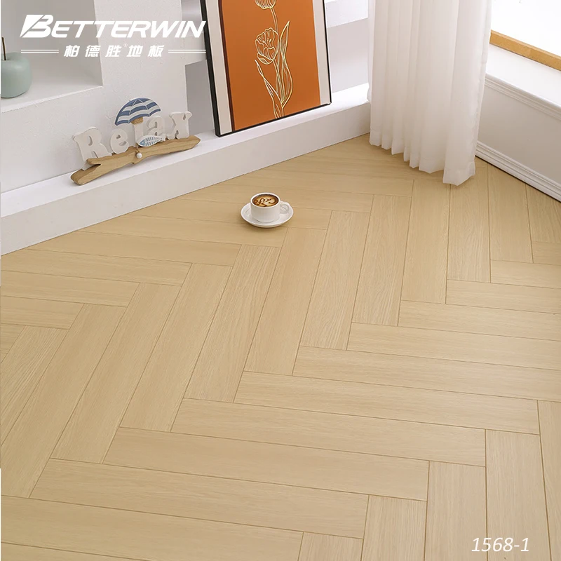 Waterproof Click Lock Wear-Resistant Laminated Glass Flooring Hdf Ac4 Solid Wood Floor 8mm Herringbone Laminated Flooring