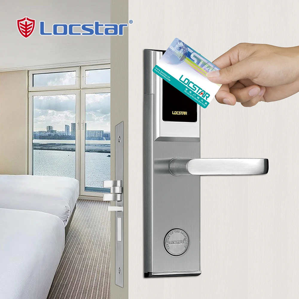 Locstar Intelligent Door Lock Rfid Hotel Locks System With Handle Guangdong-hyh Hardware Card Reader Digital Door Lock