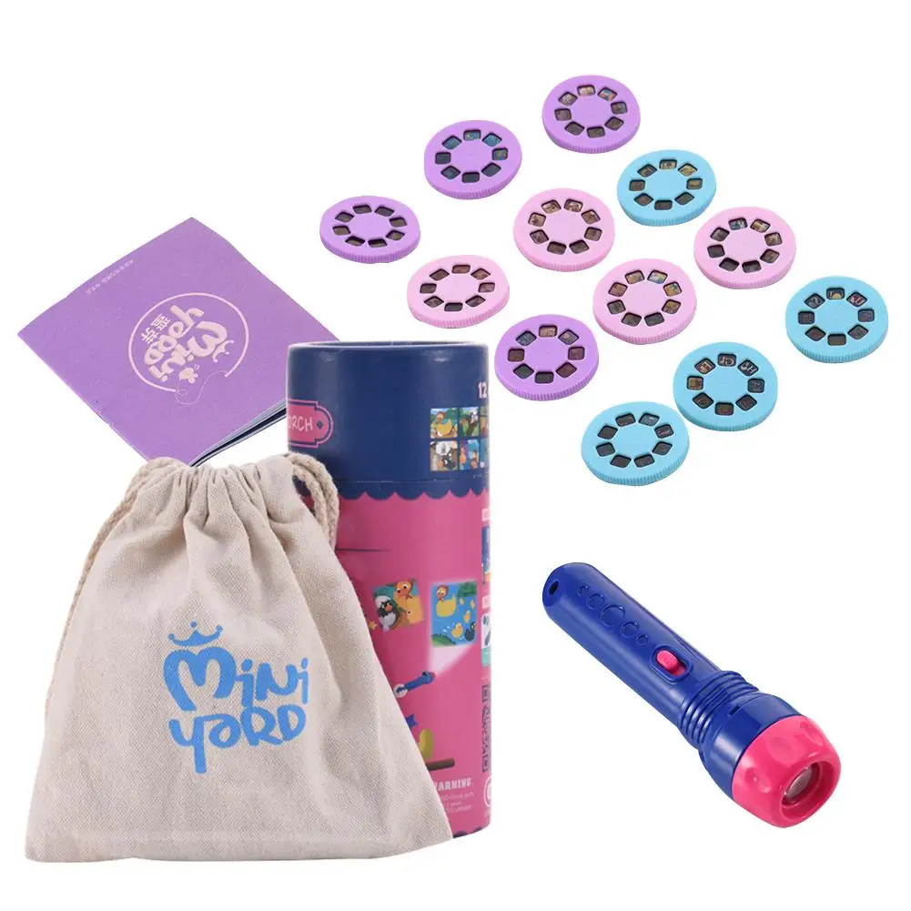 
Baby Mini Story Machine Flashlight Children Early Education Projector Toy Light HD Cartoon Small Flashlight Learning Machine Toy 