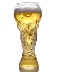Hot Selling 450ml Creative Trophy Shaped Drinking Glass Football Beer Glass Mug