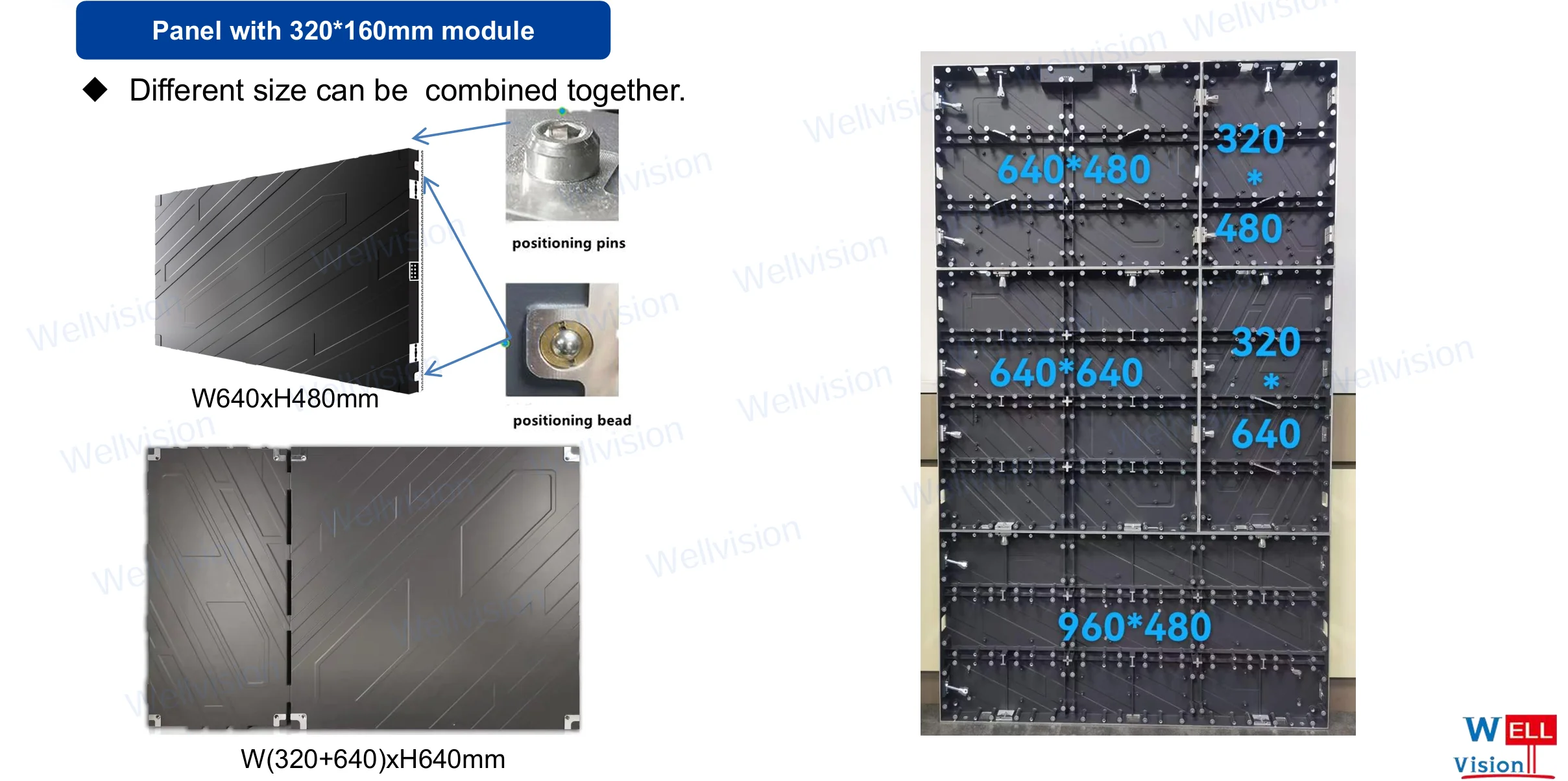 Wellvision P1.8 P2 P2.5 внутренняя Hd RGB Светодиодная панель дисплея 640*480 мм алюминиевый шкаф для литья под давлением светодиодная видеостена
