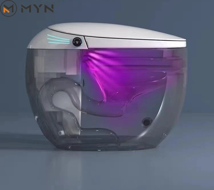 High Quality Orange Grey Color Electric Automatic Self Cleaning Integrated Egg Shaped Intelligent Smart Toilet