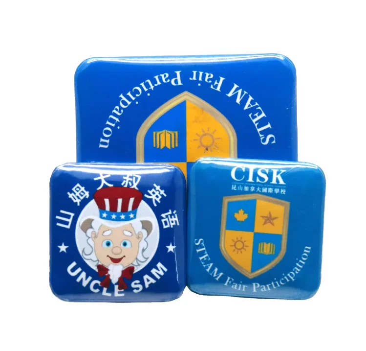 Wholesale Blanks 50mm Square Button Badge Pins Material Components