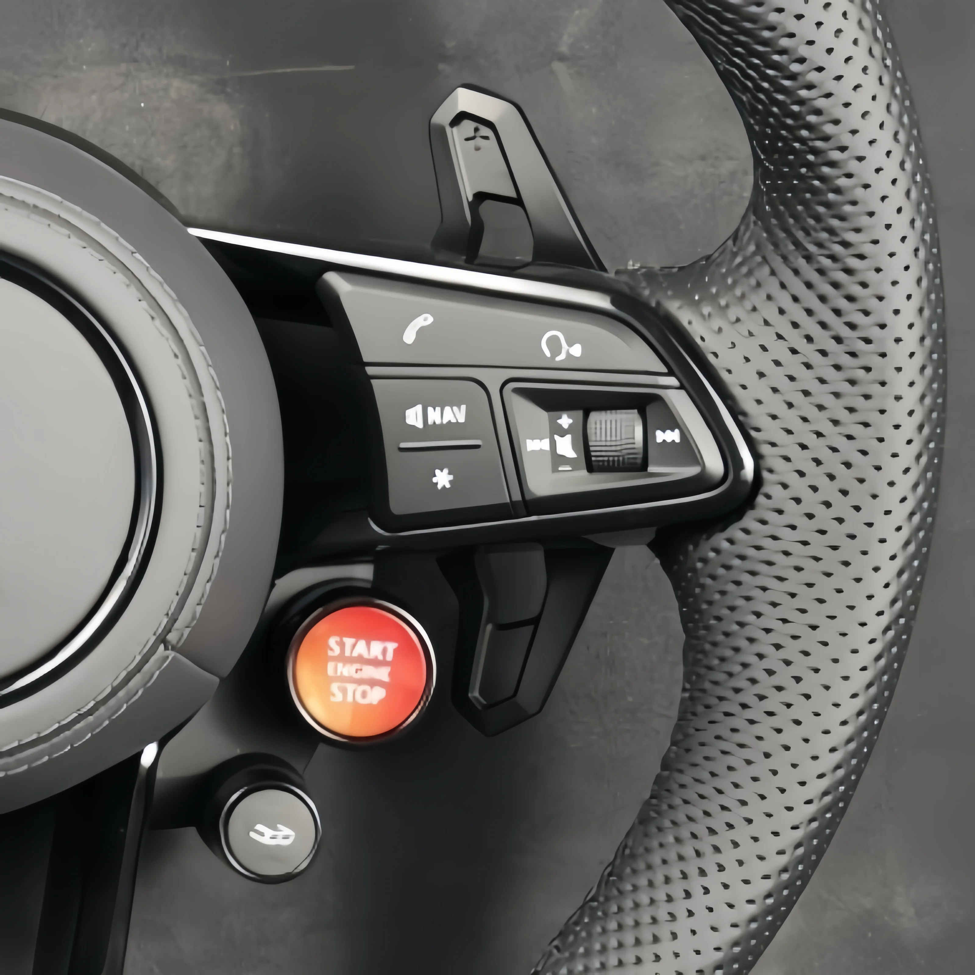 Кожаное рулевое колесо с кнопкой запуска на заказ для Audi R8 TS C6 C7 S4 A4 B8 RS3 S5 B9 A6 C8 2018