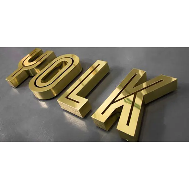 Custom 3d Backlit Signage Light Letter Gold Mirror Brushed Metal Heavy Sign Pub Signs Brand Logo