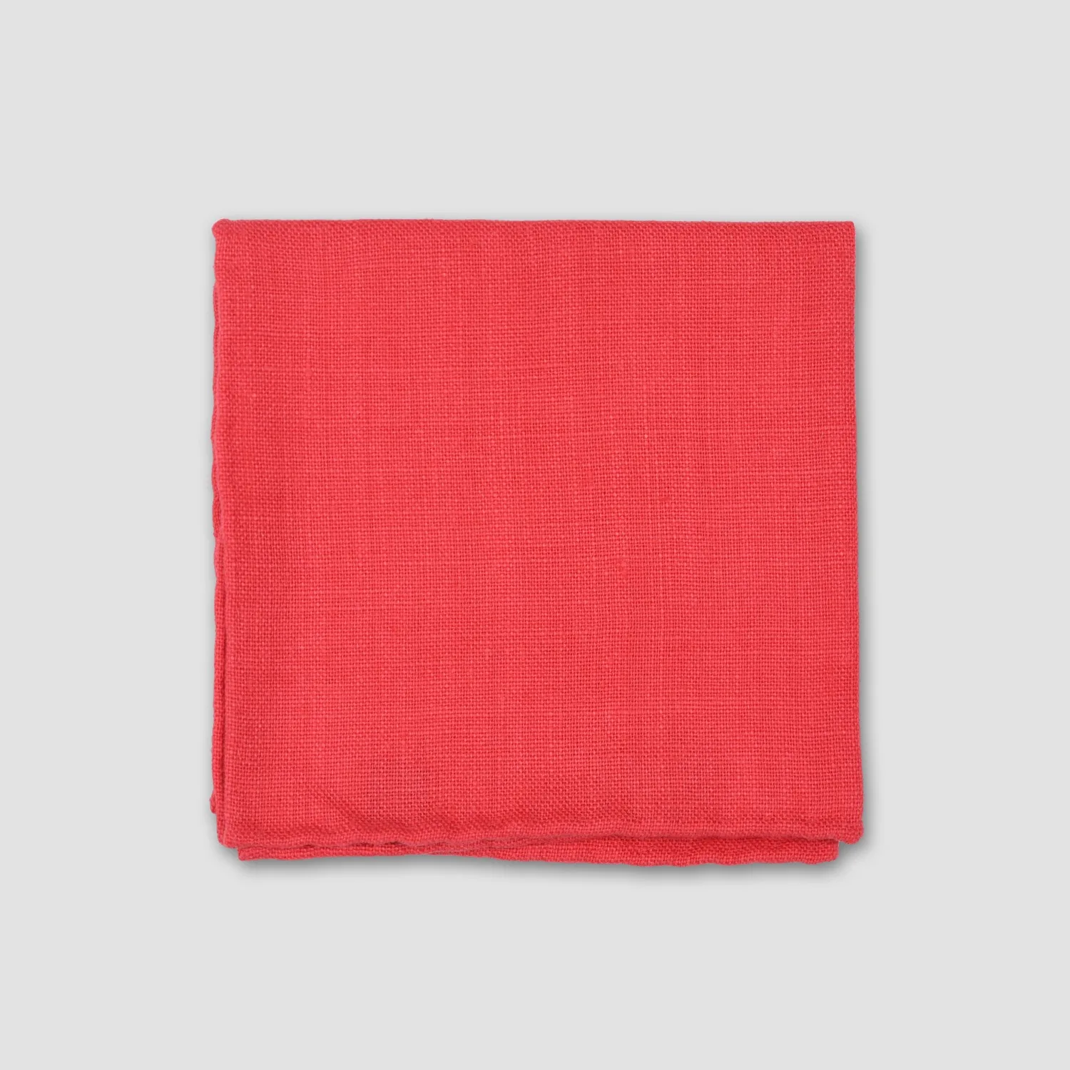 Deluxe Handcrafted Coral Linen Pocket Square - Italian Luxury - Solid Color Sophistication - Customizable