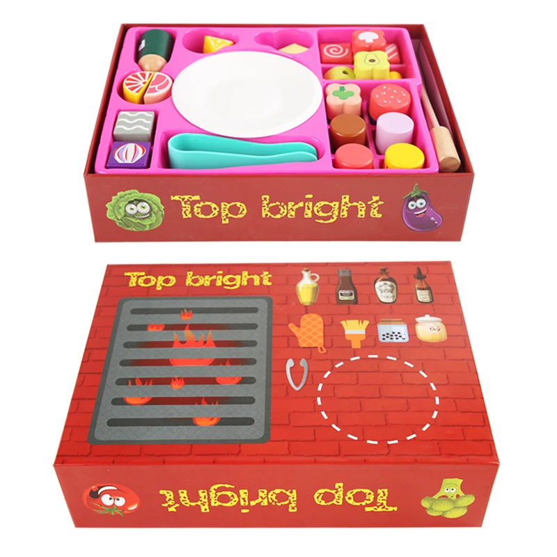 2024 new product Hot style children Fun grill  gifts creative Wooden simulation family kitchen toys For boys and girls 3 to 6