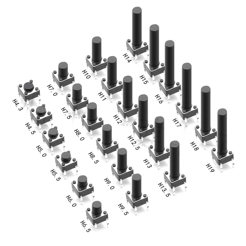 Выключатель тактовый 6X6X5/4 3/5 5/6/7/8/9/10/13 мм 12 В медь 4