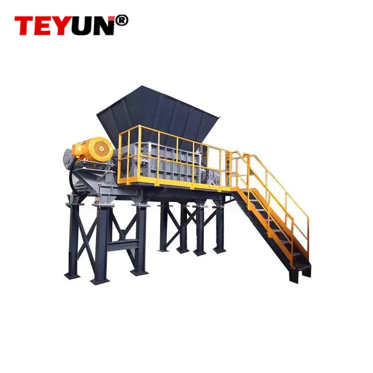 Best quality used waste metal crusher rubber double shaft pallet shredder for sale