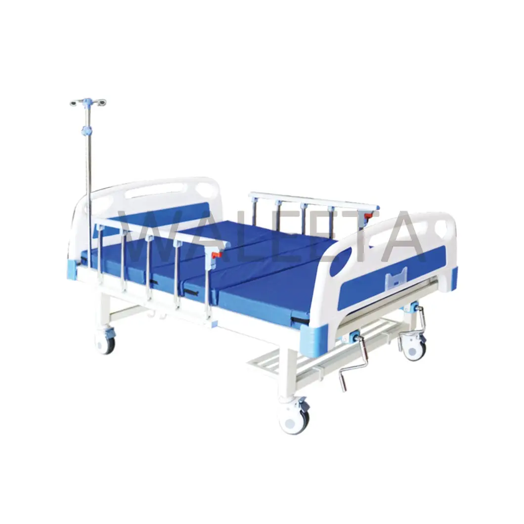 Factory direct sales Medical two cranks manual clinic Patient Hospital Nursing Bed with 5-inch silent casters