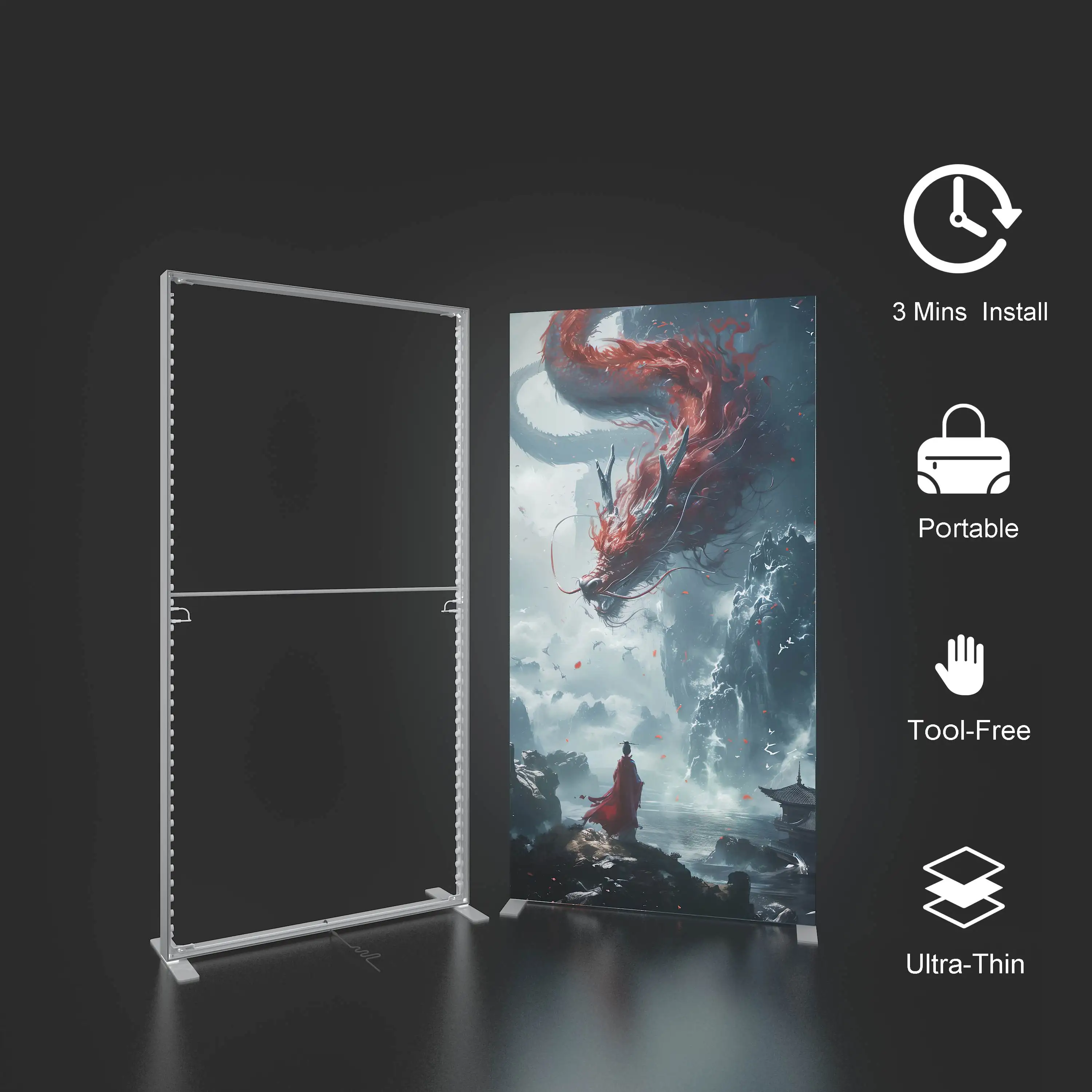 Expo Seg Light Box Double Side Frame Graphic Advertising Light Box With Footbase Commercial Service equipment light box display