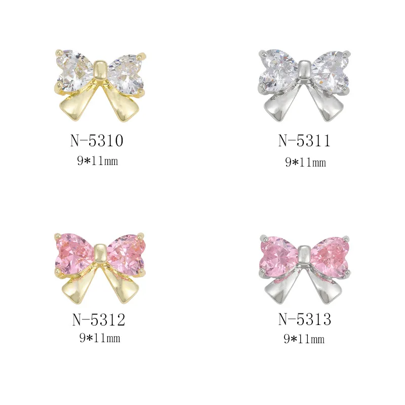 3D Nail Art Charms Shiny Zircon Bow Nail Art Beauty Design Decoration Craft Jewelry DIY