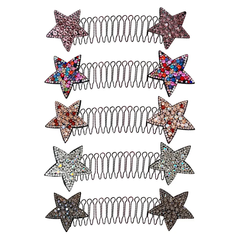 Invisible Star Hair Clip Stretchable Hair Clips Finishing Fixer Comb Colorful Messy Hair Fixer Hairstyling Tools for Girls