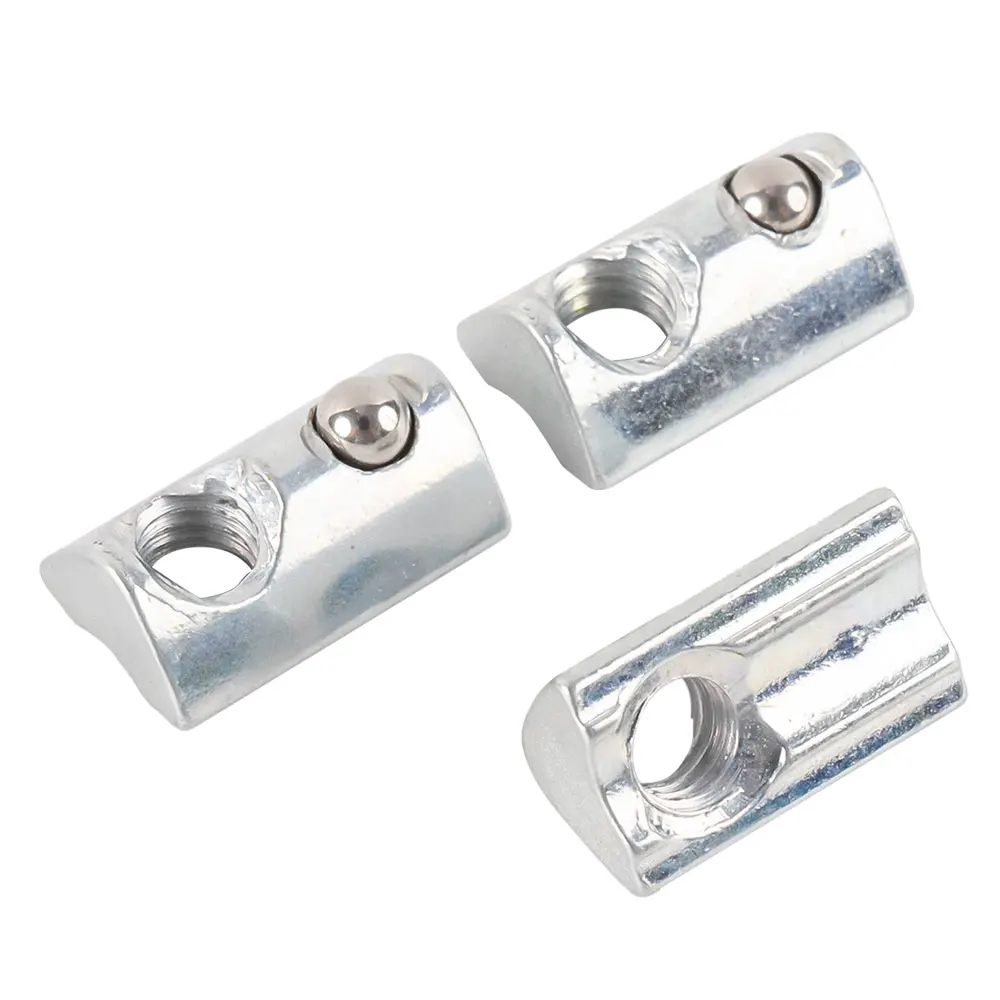 Professional T-nut Manufacturer I-type 3030 Series Aluminum Extrusion Profile M3 M4 M5 M6 Spring Loaded Ball Roll in T Slot Nut