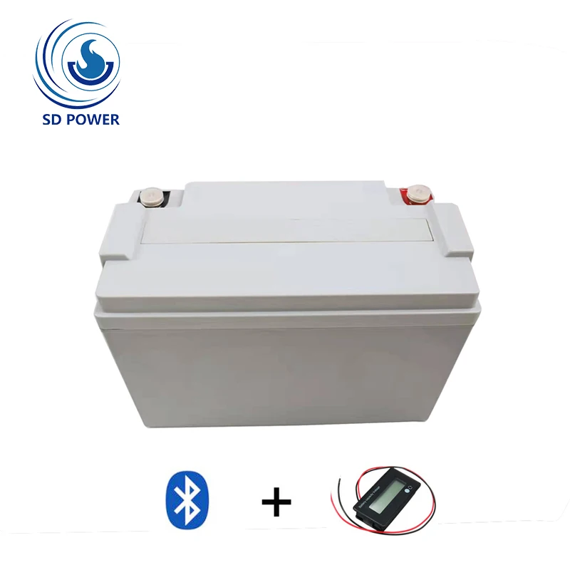 Литий Литий-ионный Глубокий Цикл 18650 Lifepo4 Pin 12 В 100AH Lipo Морской Лодка Аккумулятор АККУ с Bluetooth BMS