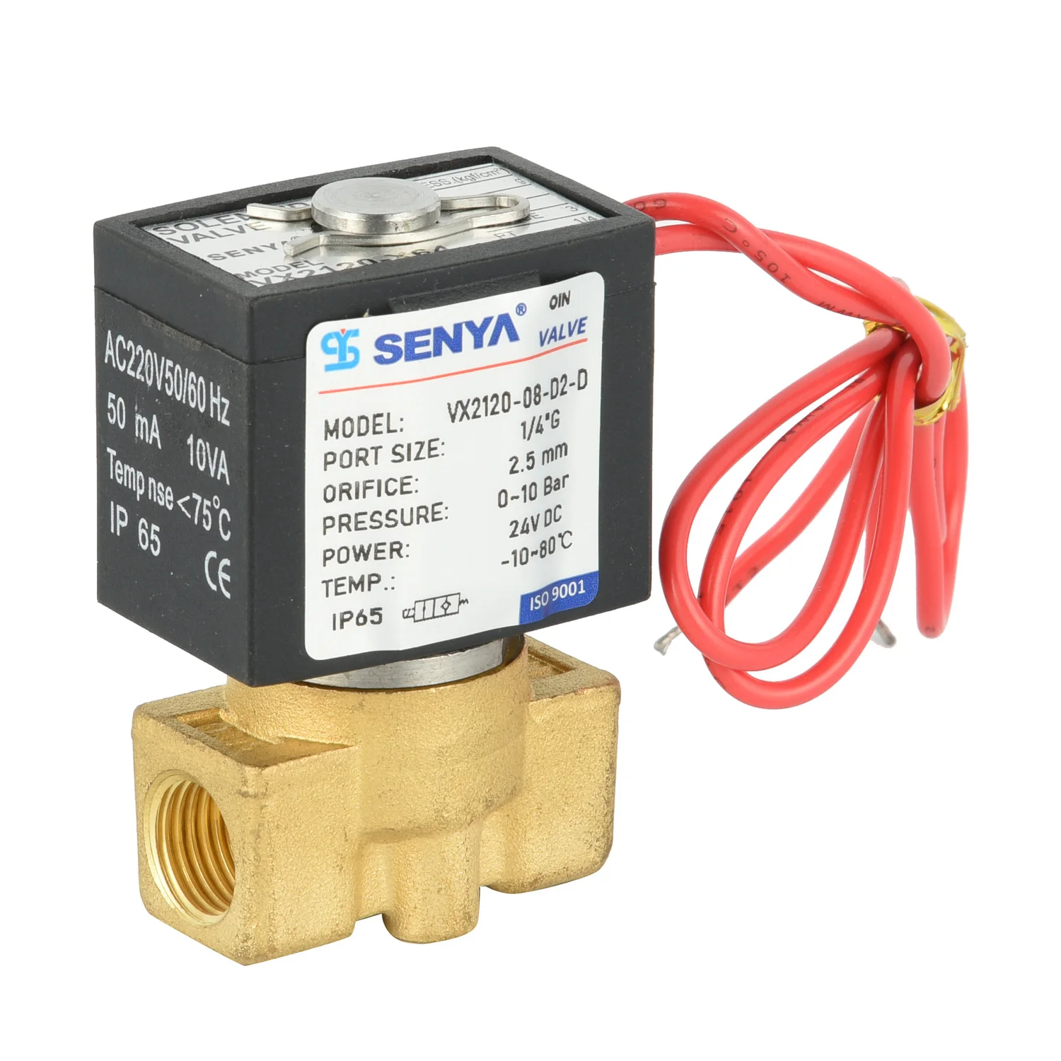 VX2120 Series High Quality Direct Acting 12V Water Solenoid Valve 12VDC 24VDC 110V 220V Normal Close Steam Brass Solenoid Valve
