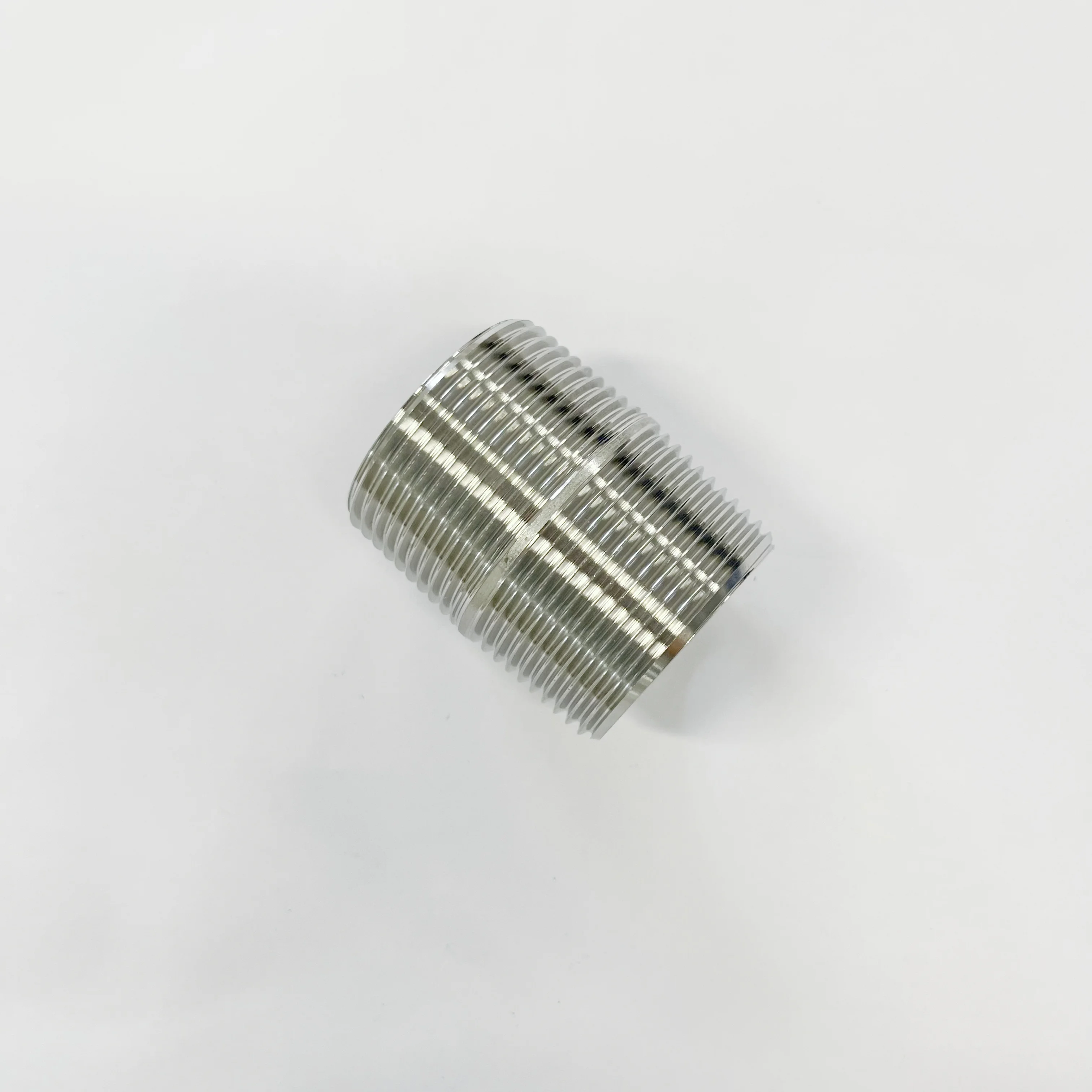 WAKAMASTU wholesale Thread Stainless Steel 304 Pipe Fittings SS304 Double End Equal Close Full Nipple 3/8 in BSPT NPT