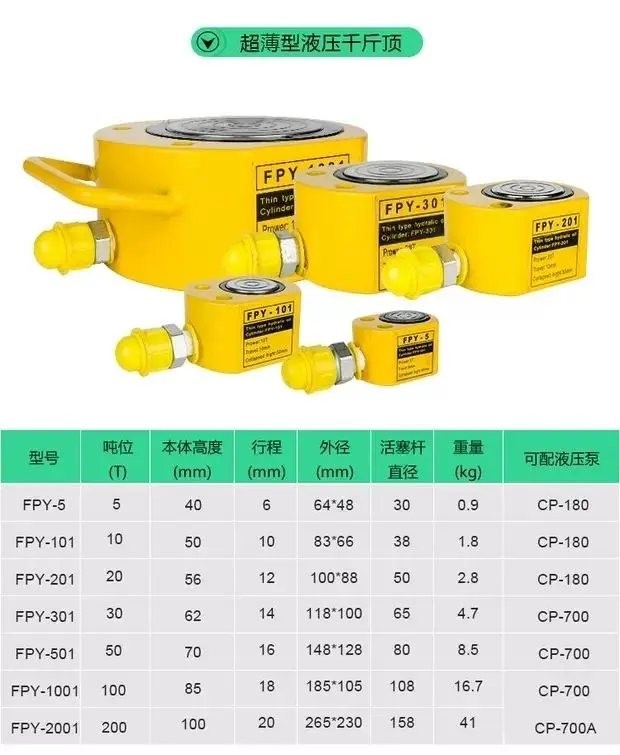 Single Action 50 ton Hydraulic Hollow Plunger Cylinder jack
