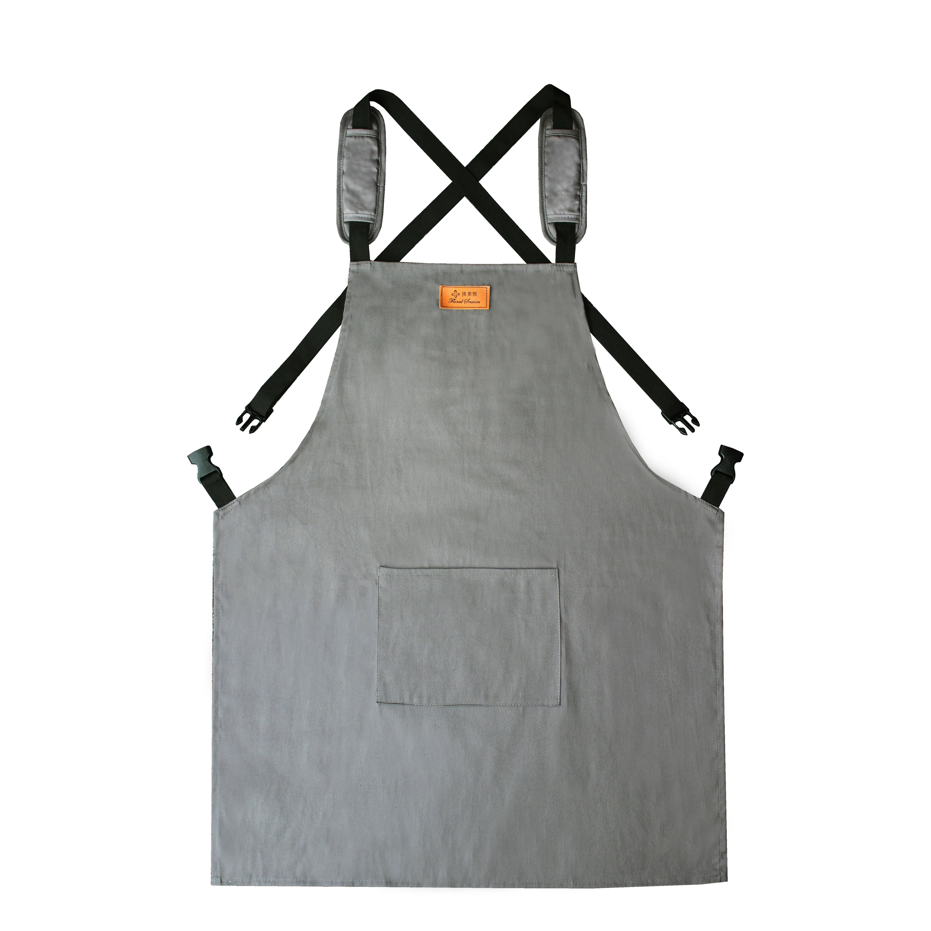 Custom 100% Cotton chef Cooking kitchen aprons shoulder pressure released barista mandiles