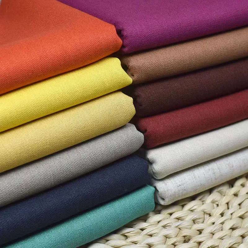 Fabric manufacturers 55% Linen 45% Cotton blended fabric solid dyed nature fabric breathable and cool for garment