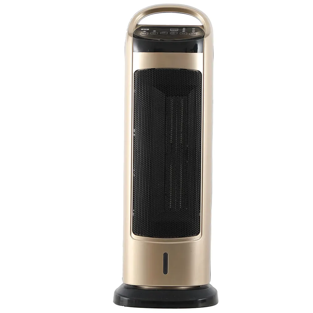 2000W Timer Function Portable PTC Fan Heater White/Golden Power Item for Living Room Office Adjustable Bedroom