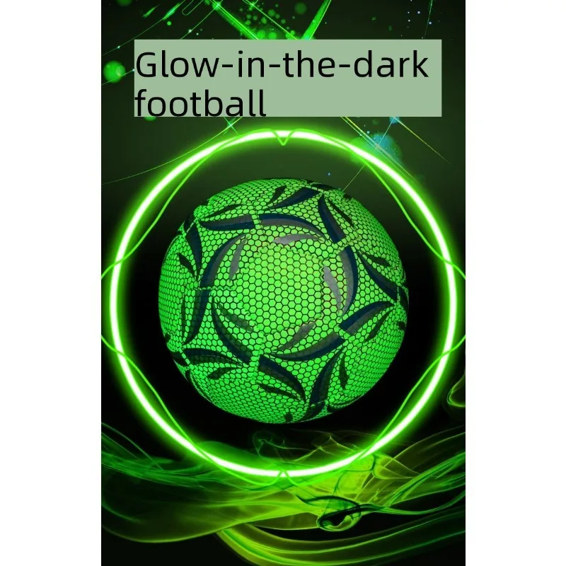 Luminous No.5 Standard Adult and Youth Soccer Ball PU Machine Sewing Fluorescent Football for Children Students Training