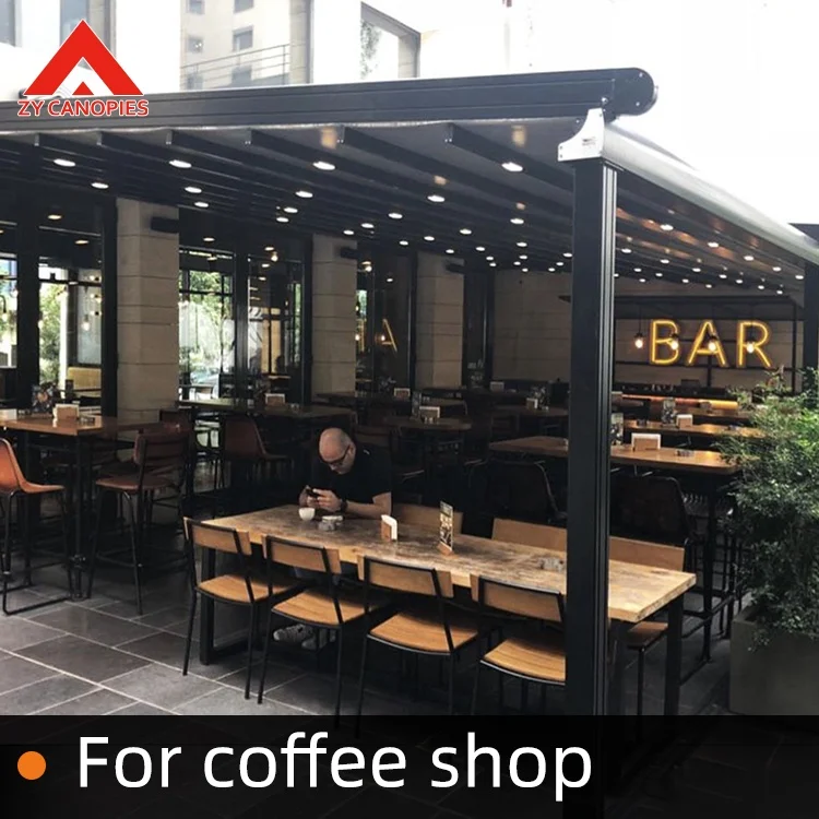 Markets Adjustable Aluminum Strong Durability And PVC Pergola Foldable Outdoor-shade Remote Control Gazebos