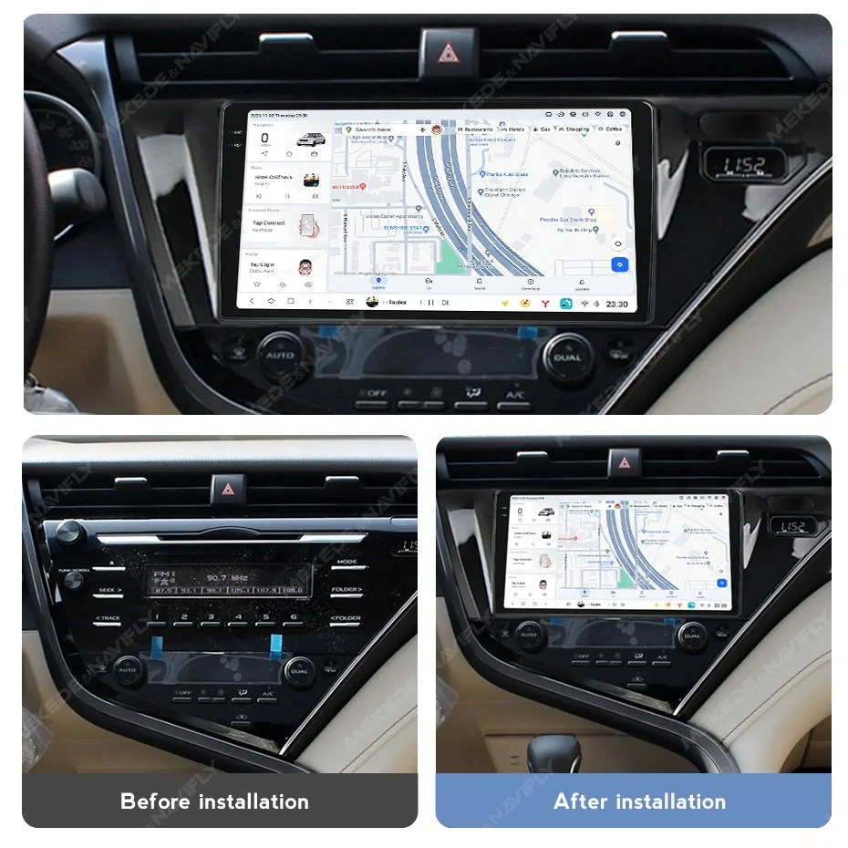 Navifly 2din DUDU7 car stereo audio auto electronics dvd player 2K  QLED screen WIFI   for Toyota Camry 2017 2018 2019 2020