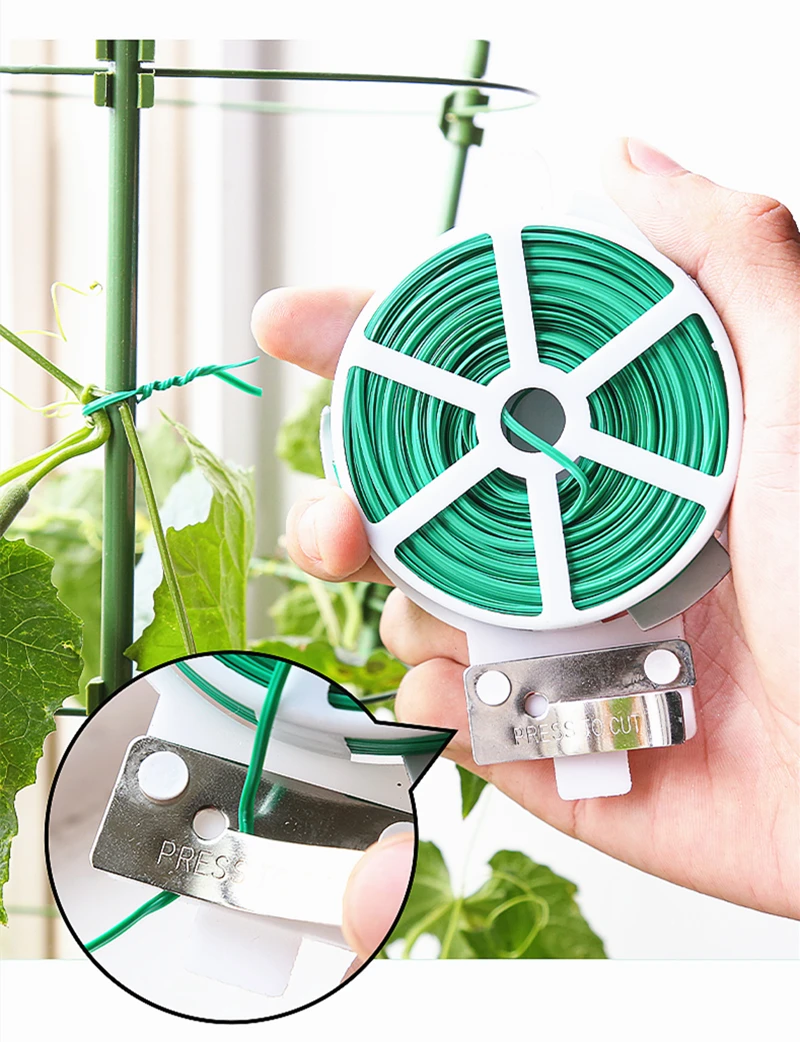 Wholesale 20/30/50/100M Plant Twist Tie Garden Plant Twist Ties Hand Tool Gardening Plant Green Twist Tie