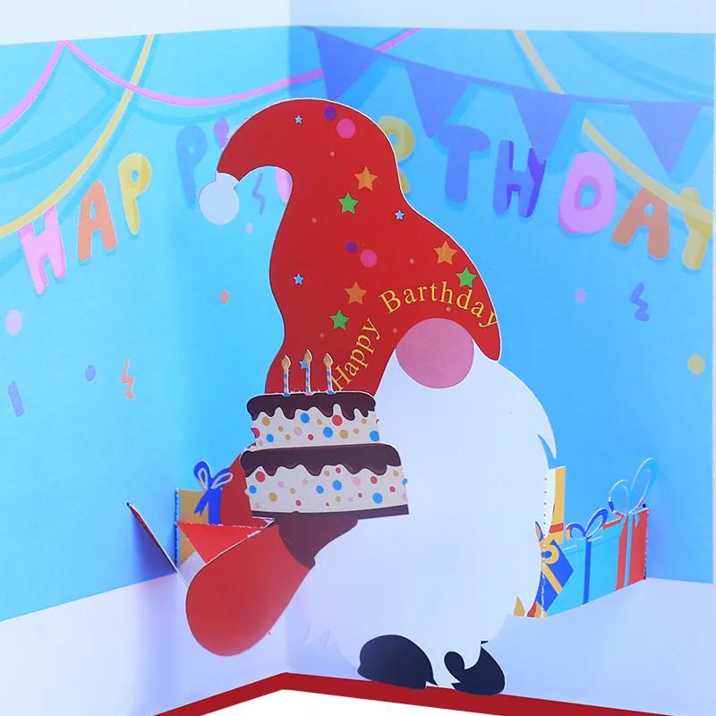 custom  handmade Greeting Cards hot sale pop up Happy Birthday Gift 3D cards
