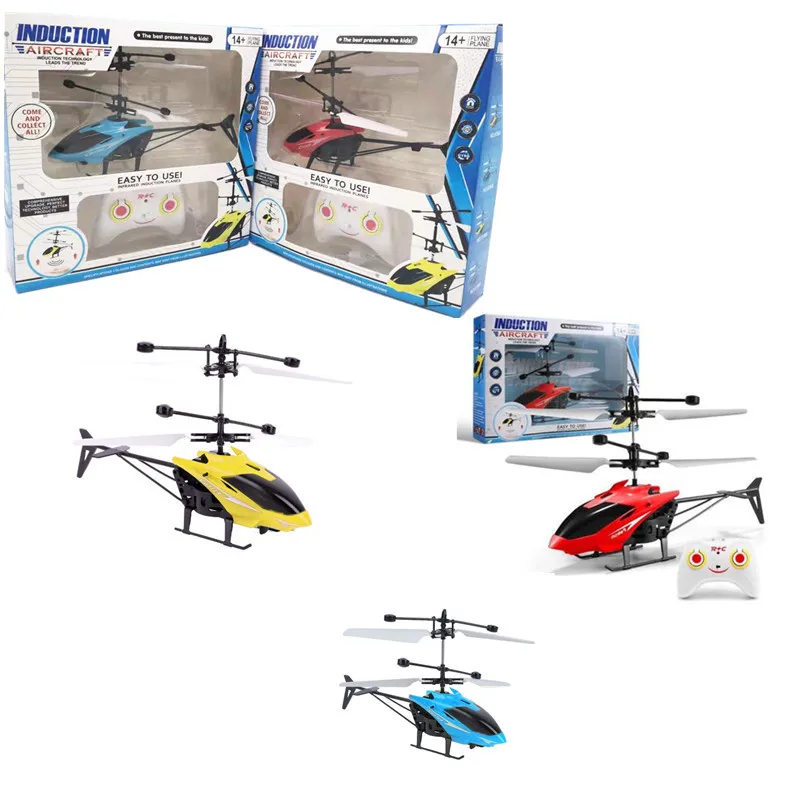 Plastic Remote Control Aircraft RC Sensor Induction Plane Flying Gesture Sensing Flight Helicopter Toy With Light
