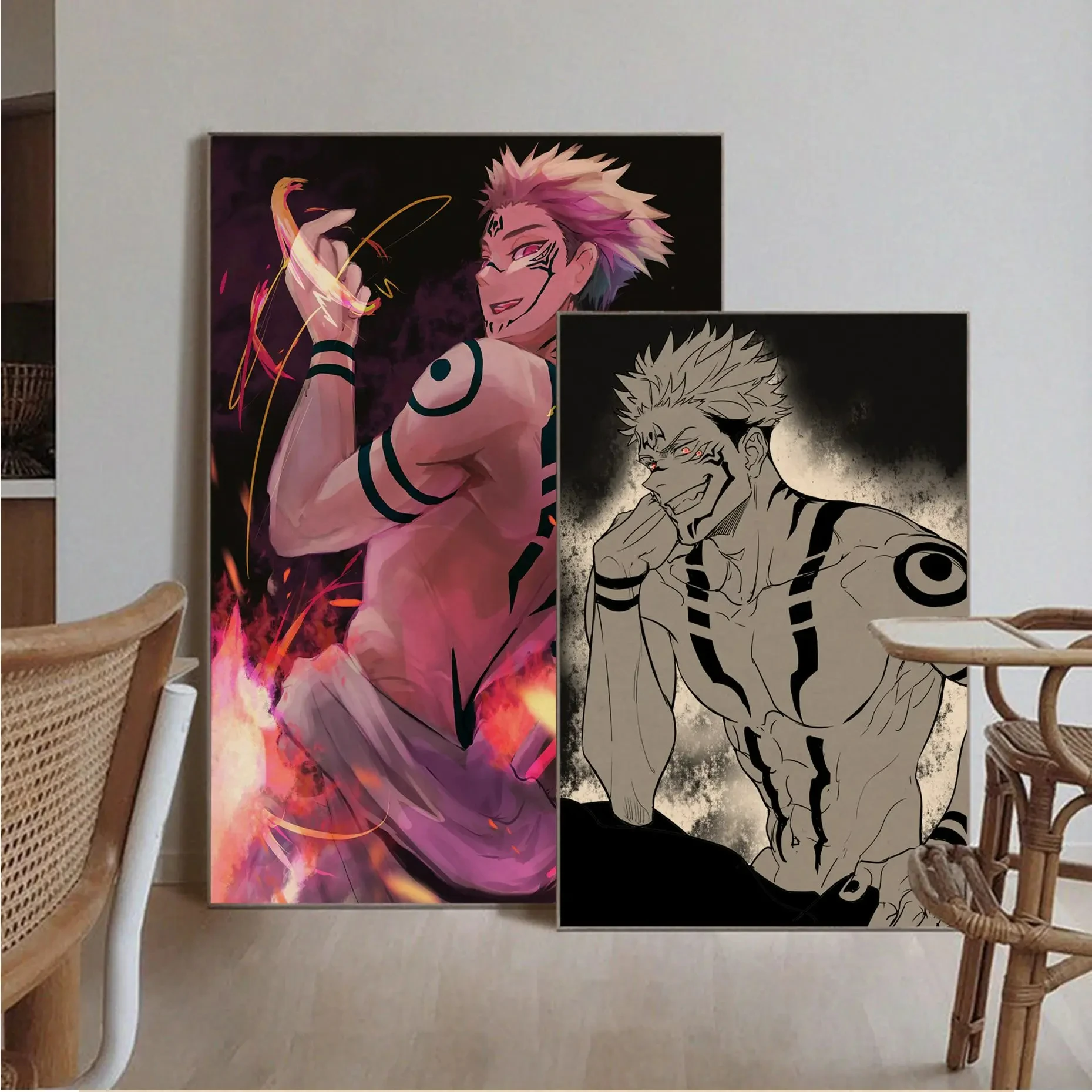 Japan Anime Art Poster Wall Art Framed Kids Room Easy Installation Hanging Canvas Artwork Paintings
