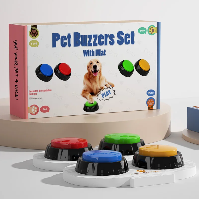 Drop Shipping Pet Interactive Toys Talking Button Set Buzzers Language Communicate Pet Training