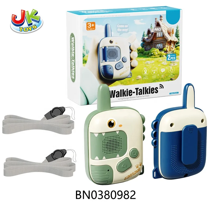 300M Dinosaur Walkie Talkie Toy 2Pcs Battery Operated Talking Toy Walkie-Talkie Outdoor Adventure Talkie-Walkie Toy For Kids