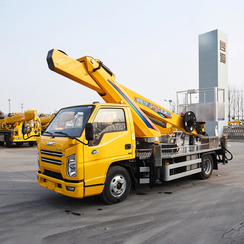 Hydraulic Man Lift Straight Arm 27m JMC Vehicle Mounted Aerial Work Platform Lift Capacity