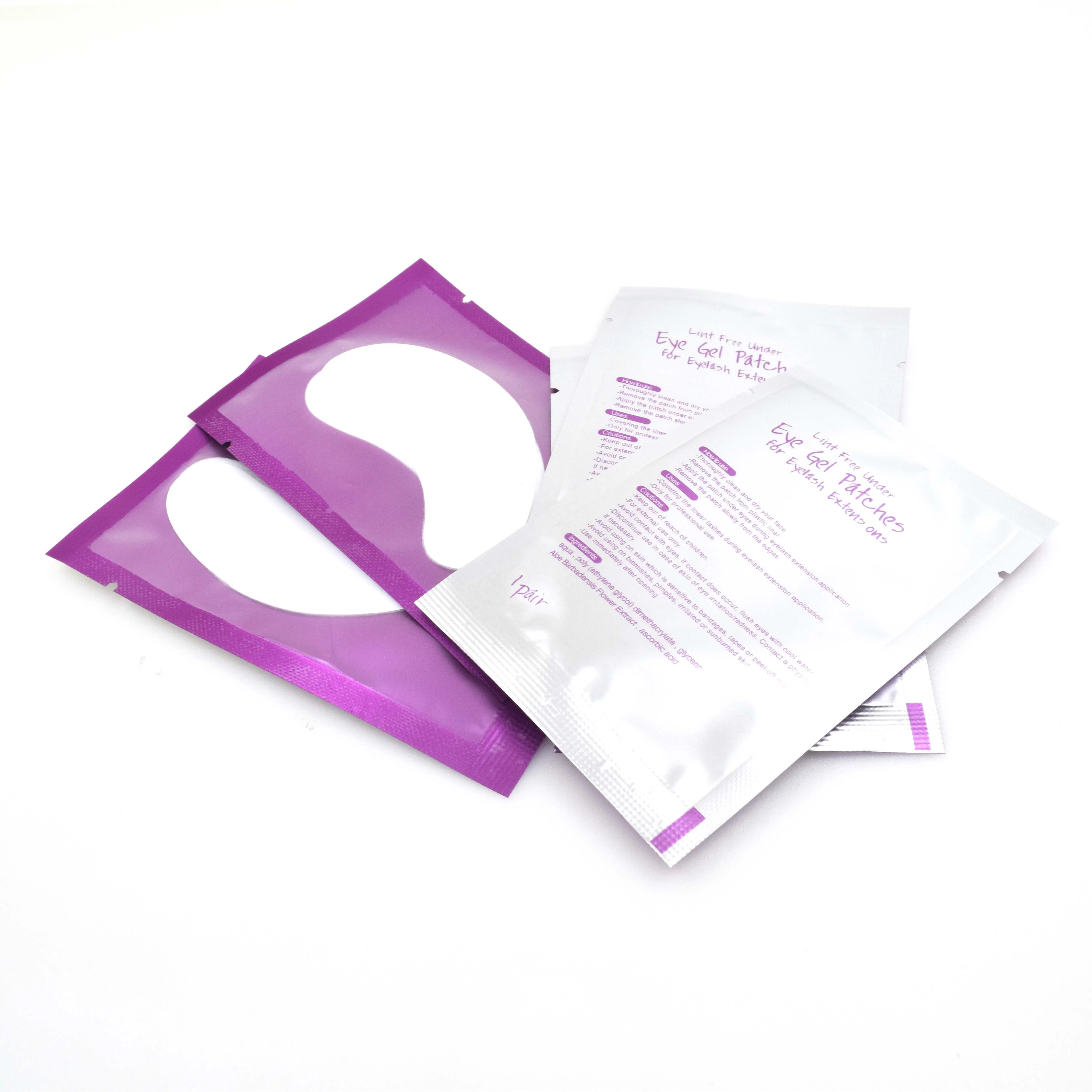 Private Label Eyelash Extensions Under Eye Gel Pad Eyelashes Patch with Black gold pink Package