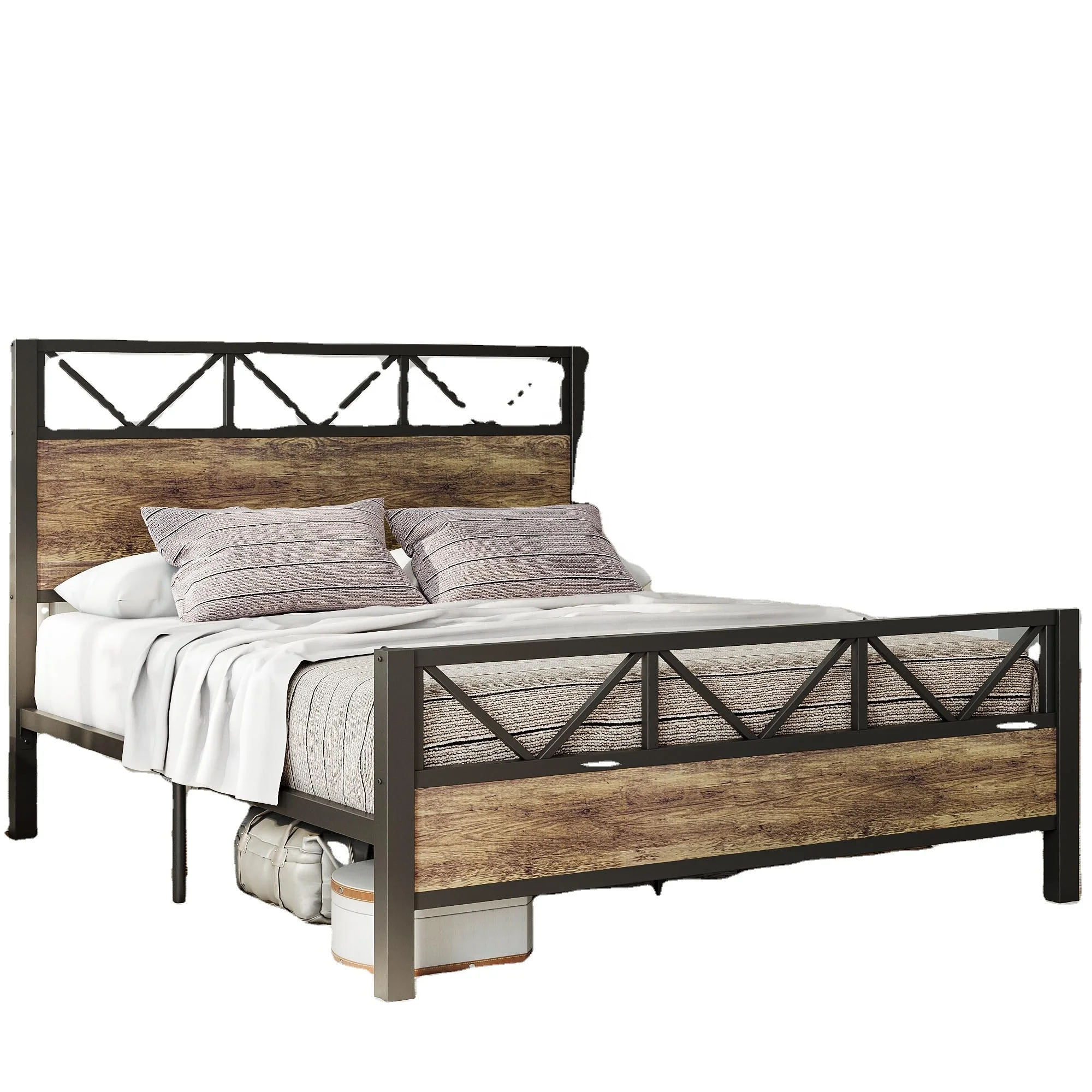 Простая сборка, без коробки, пружинная кровать, высокая кровать на платформе, с прочными опорами