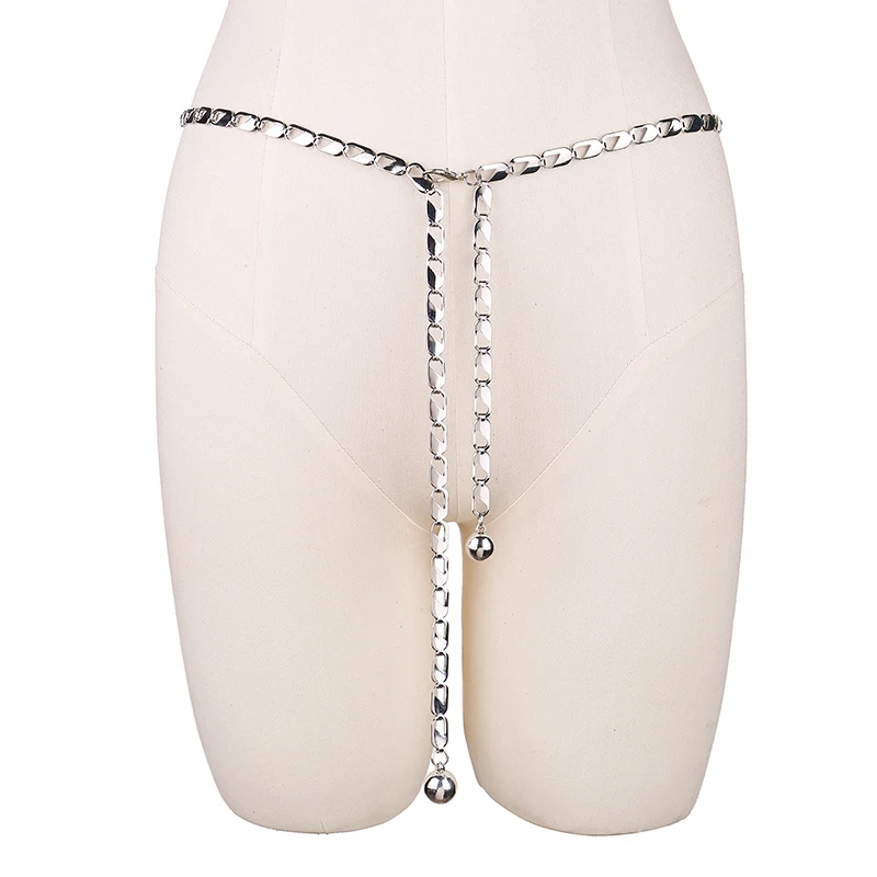  Hot selling fashion golden Silver custom designer metal jean letter for ladies chain body waist belt