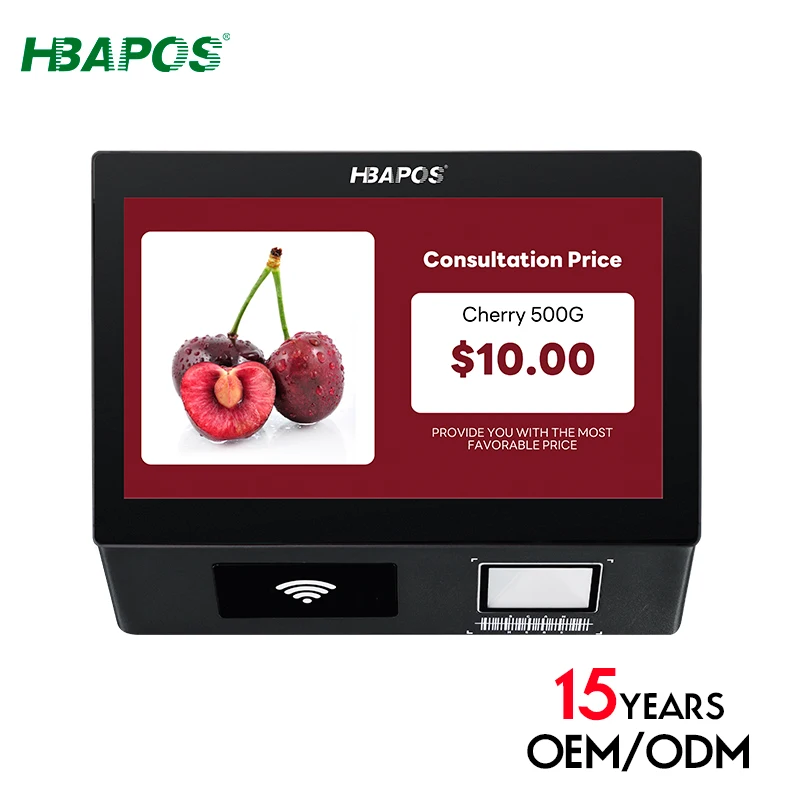 HBAPOS New Design 11.6inch Touch Screen Price Checker Machine with Barcode Scanner All in One Pos