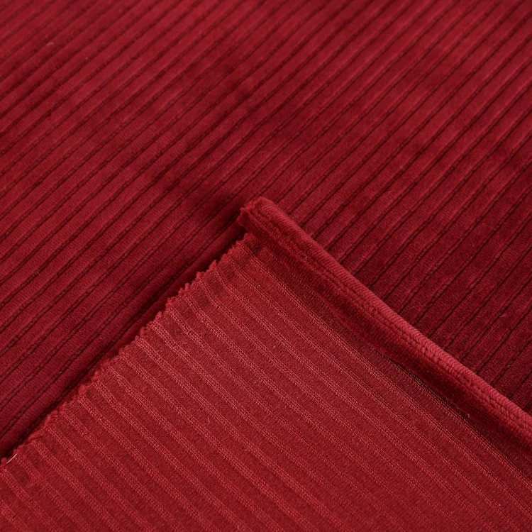  Роскошная бархатная ткань CVC rib для