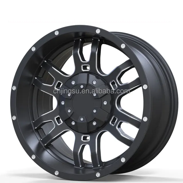 17x9 Inch 12x139.7 12x135 ET 10 CB 106.1 Deep Dish Milling Spokes 4x4 Aluminum Alloy Wheels Rims