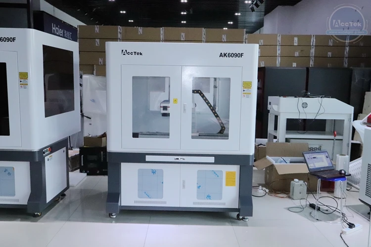 automatic laser marking machine 50w mini laser marking machine engrave metal sheet AK6090F