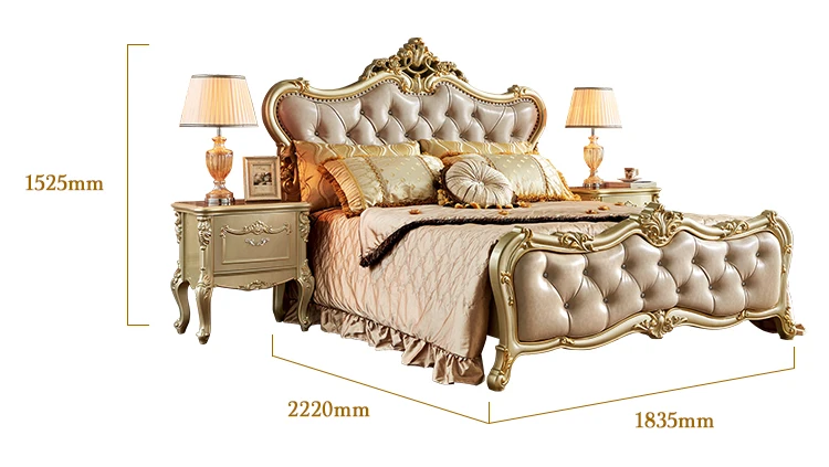 H8822G hotel Modern solid wood bed wooden luxury leather beds