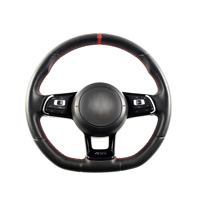 The GTI steering wheel is used for all Volkswagen models with tropical dial buttons for custom selection