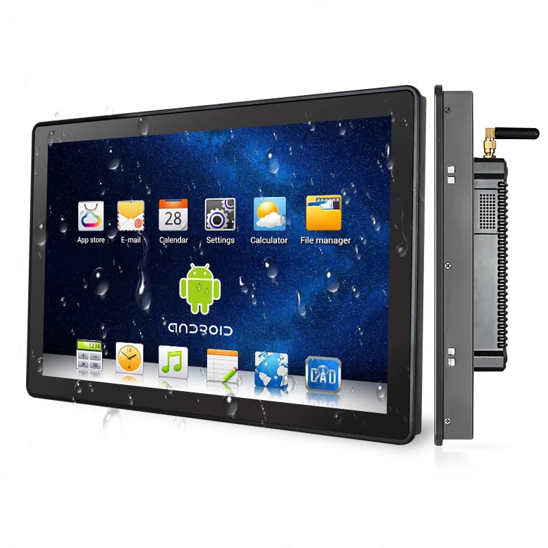 21.5 inch heavy Industrial android panel pc wall mounted Waterproof IP65  OEM 1000nits LCD touch screen all in one computer