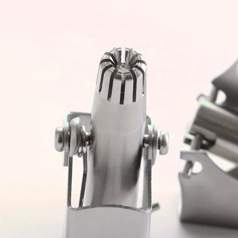 
Silver manual stainless steel nose hair trimmer Battery free and Waterproof for men 