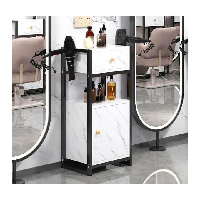 Набор мебели для салона, деревянный шкаф для хранения, угловая деревянная полка для ванной, шкаф для парикмахера с фена, металлическая полка