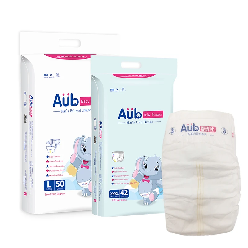 AUB Private Label Cheap And Low MOQ Soft Care Baby Disposable Diapers Made In China With Best Price