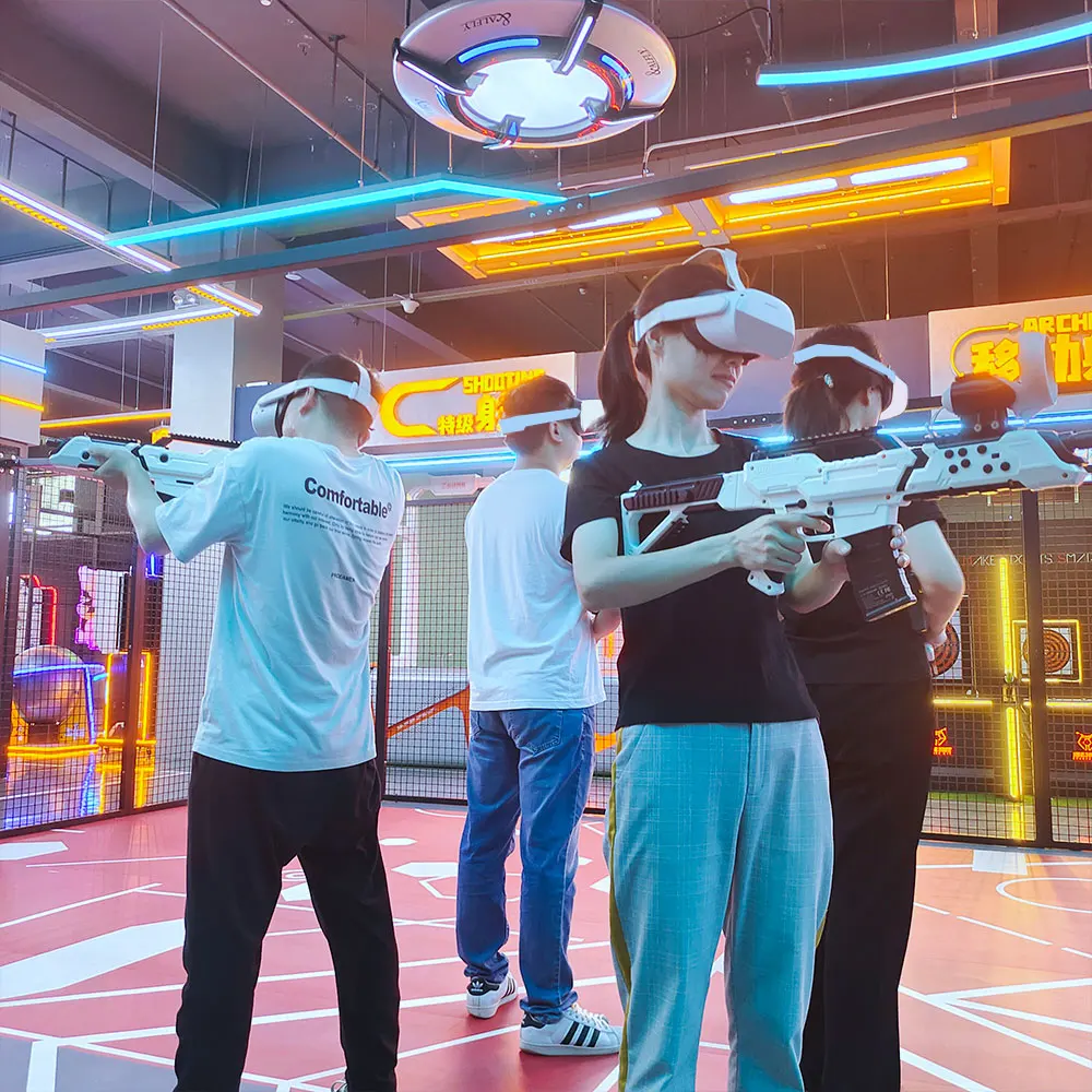 YHY New launched 64 100 square meters 4 Players vr 360 Shooting Game multiplayer 9d vr free roam